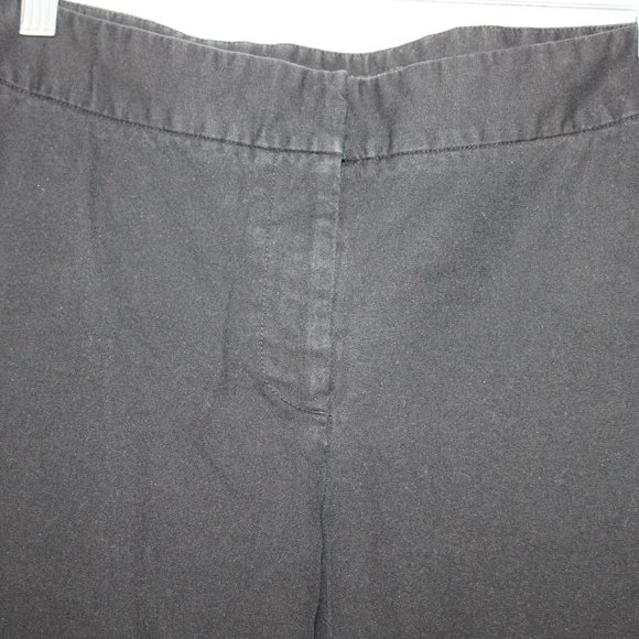 INC INTERNATIONAL CONCEPTS BLACK HIGH ANKLE PANTS SZ 12 FLAT FRONT BUTTONS COTTO - Picture 8 of 15